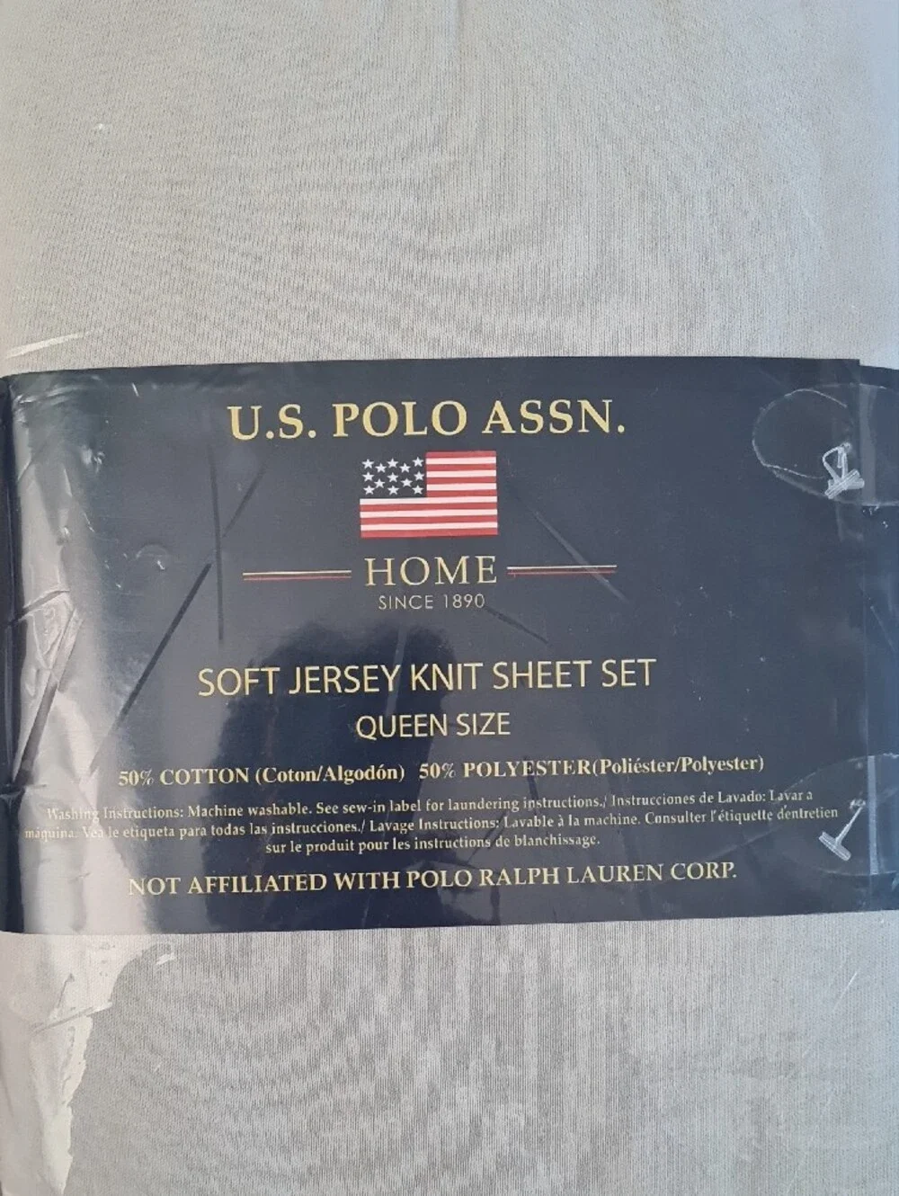 U.S. Polo Assn. Soft Jersey Knit Sheet Set – Gray